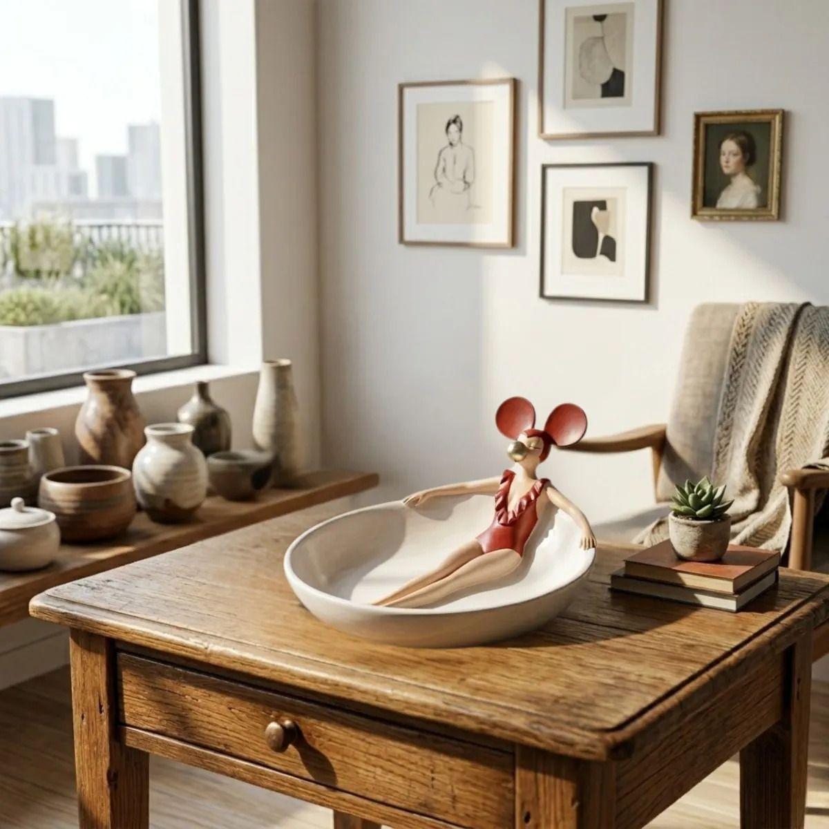 Centro Mesa Decorativo Figura Cuenco Recibidor Hogar ALJ-5