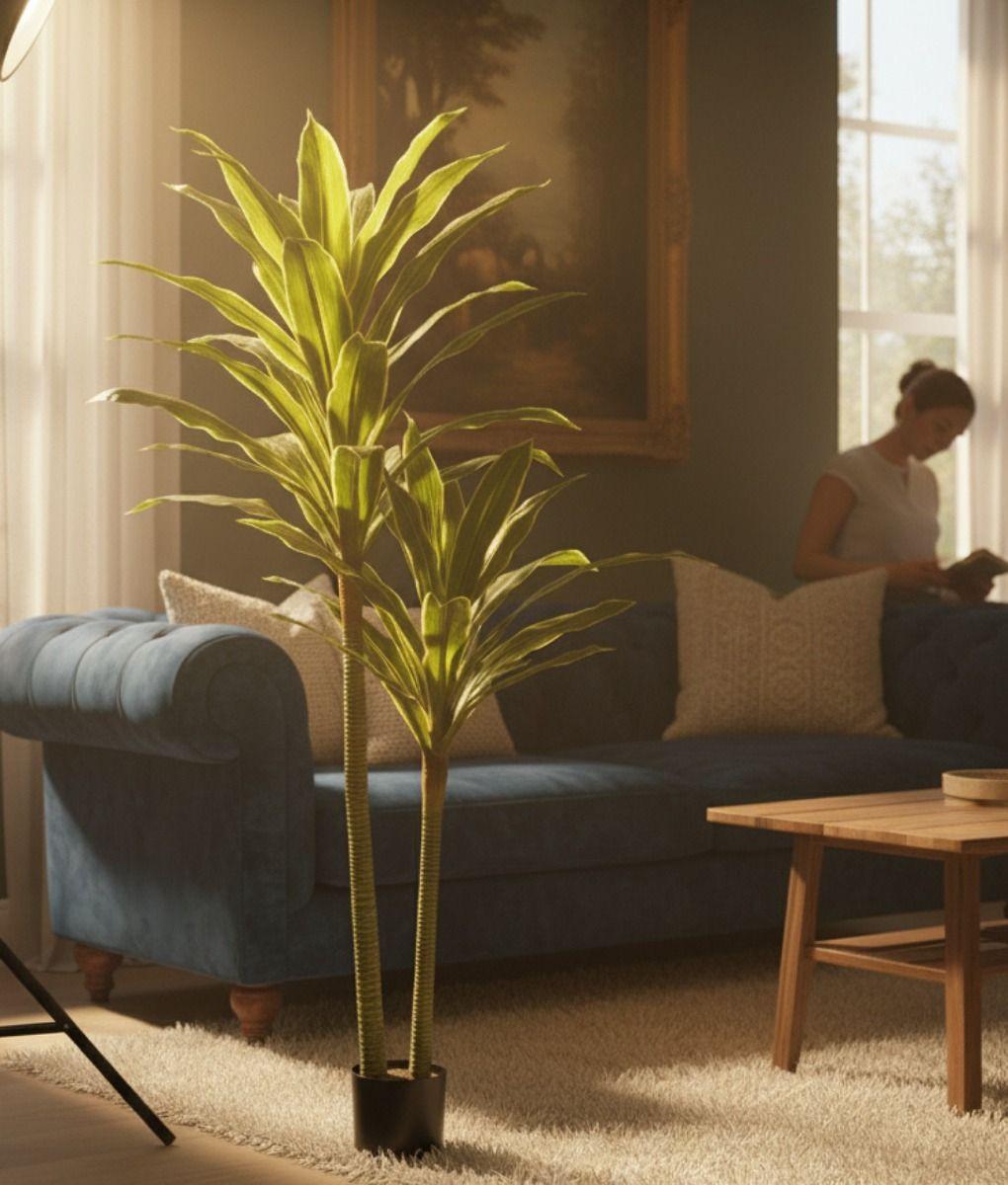 Planta Artificial Tropical Palmera Adorno Doble Tronco Jhn-2