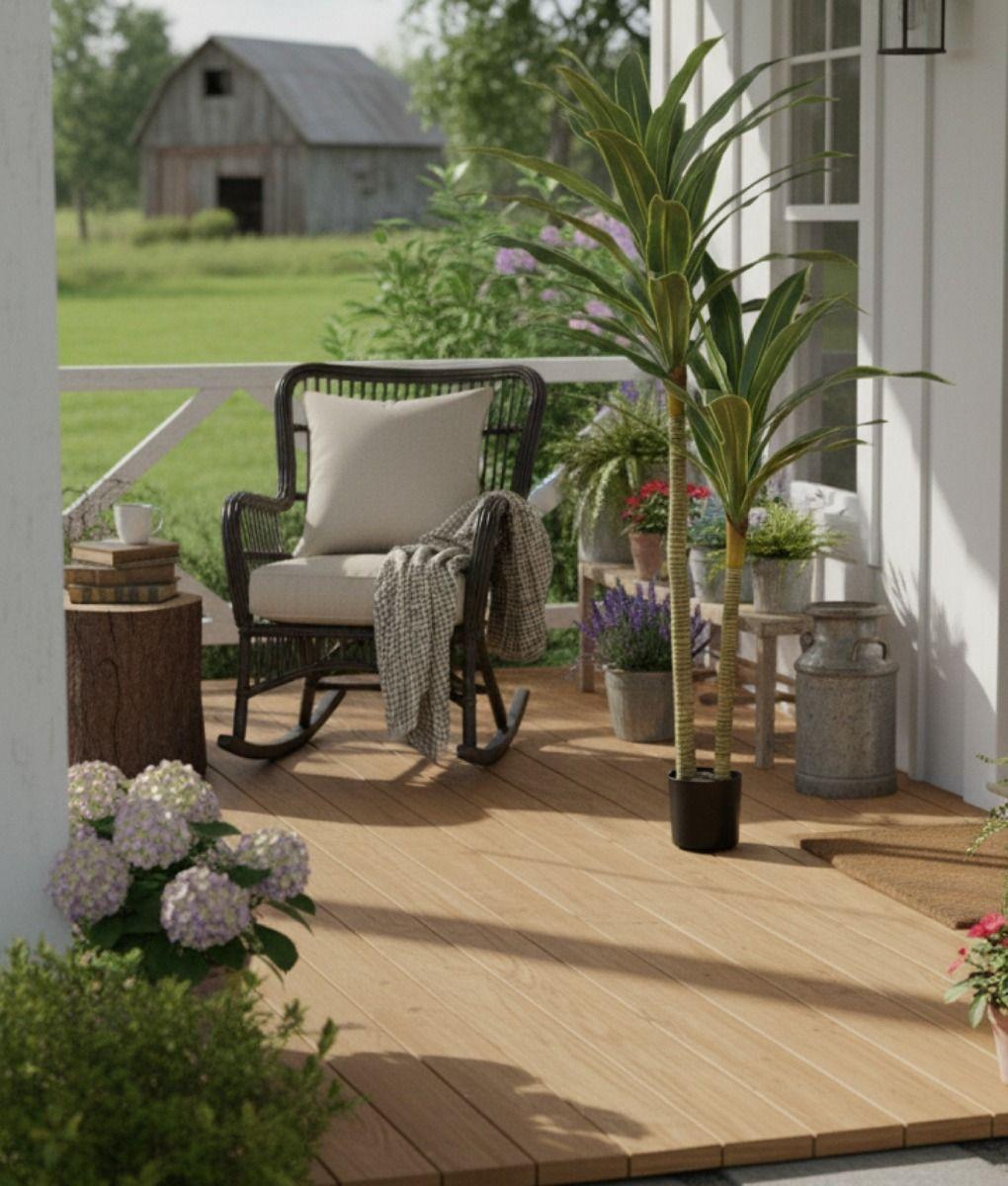 Planta Artificial Tropical Palmera Adorno Doble Tronco Jhn-9