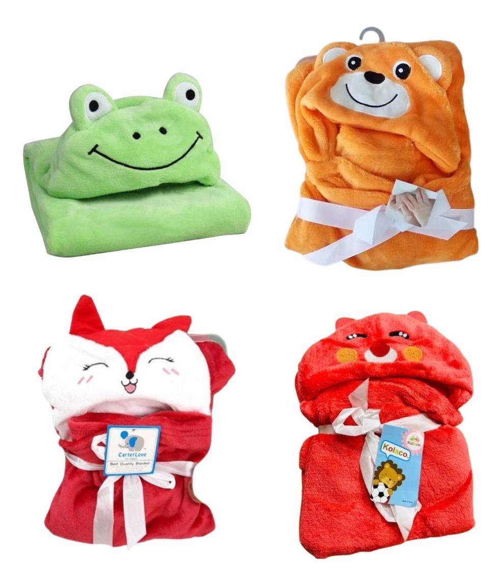 MANTA CON CAPUCHA INFANTIL DISEÑO ANIMALES ABRIGO BEBE LAU-3