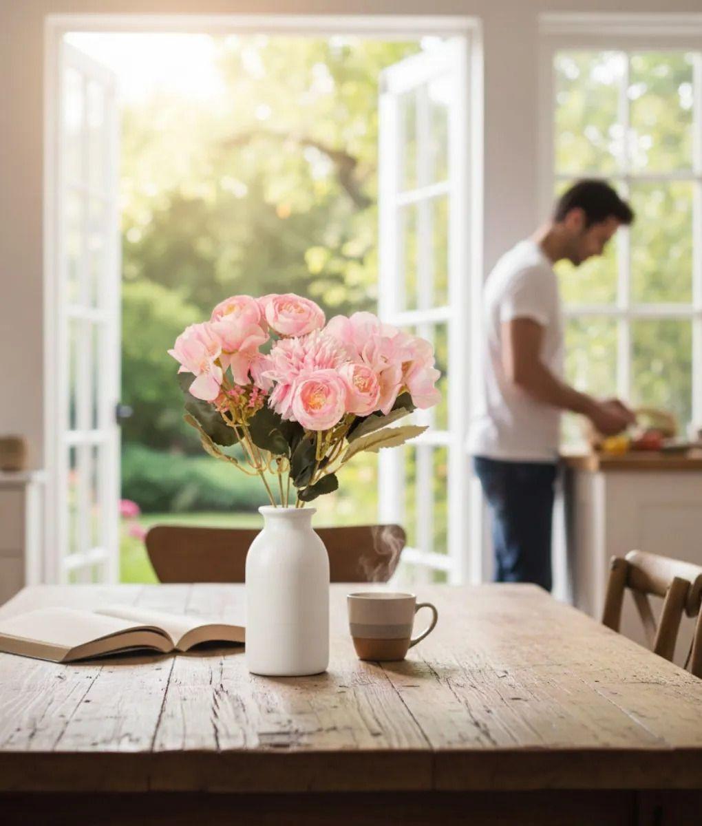 Set 4 Ramo Flores Artificiales Belleza Encanto Hogar Jhn-6