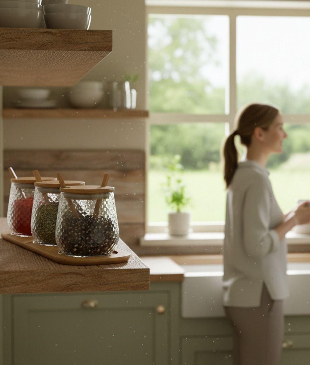 Set 3 Frascos Texturizado Contenedor Moderno Mesa Jhn-5