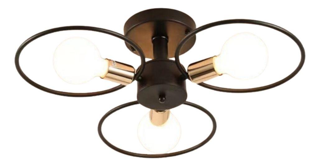 Lámpara Colgante Techo 3 Focos Vintage Semiempotrada Jhn-4