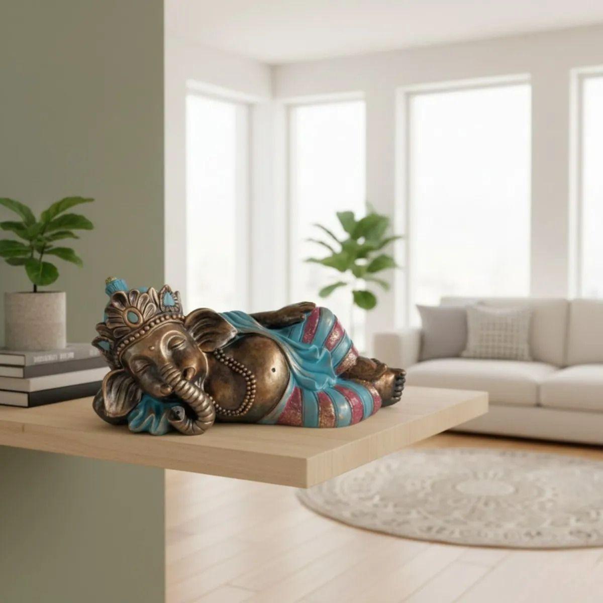 Figura Decorativa Ganesha Acostado Hogar Estilo Hindú Jhn-6