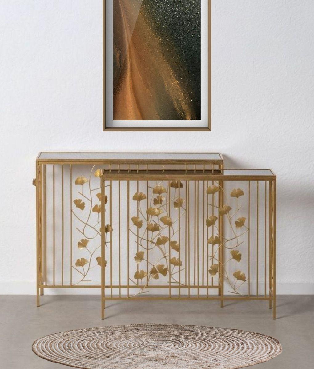 Set 2 Mesa Centro Auxiliar Lateral Decorativa Floral Jhn-5