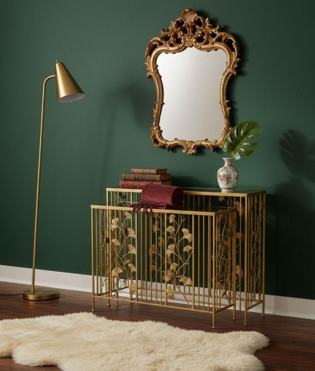 Set 2 Mesa Centro Auxiliar Lateral Decorativa Floral Jhn-6