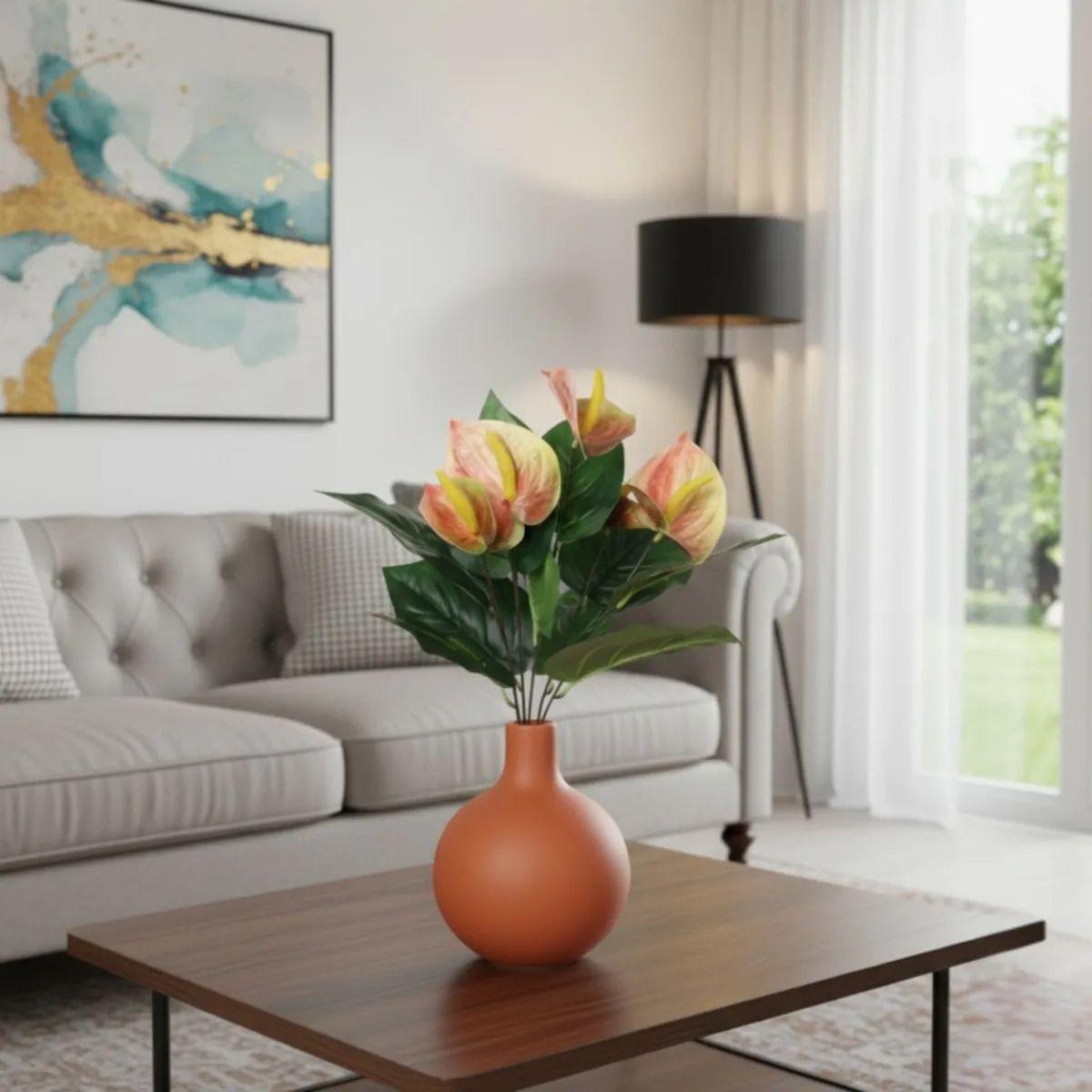 Ramo Floral Artificial Anthurium Adorno Decorativo Jhn-6