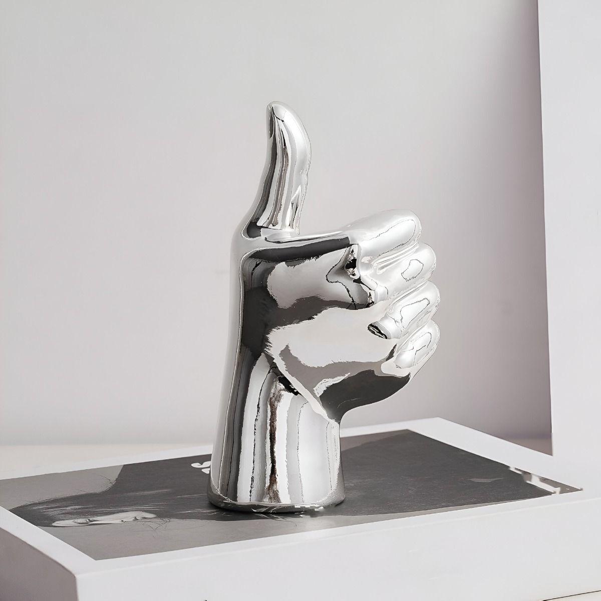 Set de 3 Figura Mano Plateado Decoración Soporte Joyería Jhn-2