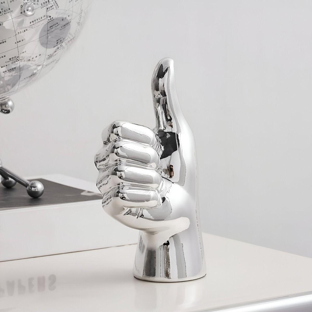 Set de 3 Figura Mano Plateado Decoración Soporte Joyería Jhn-3