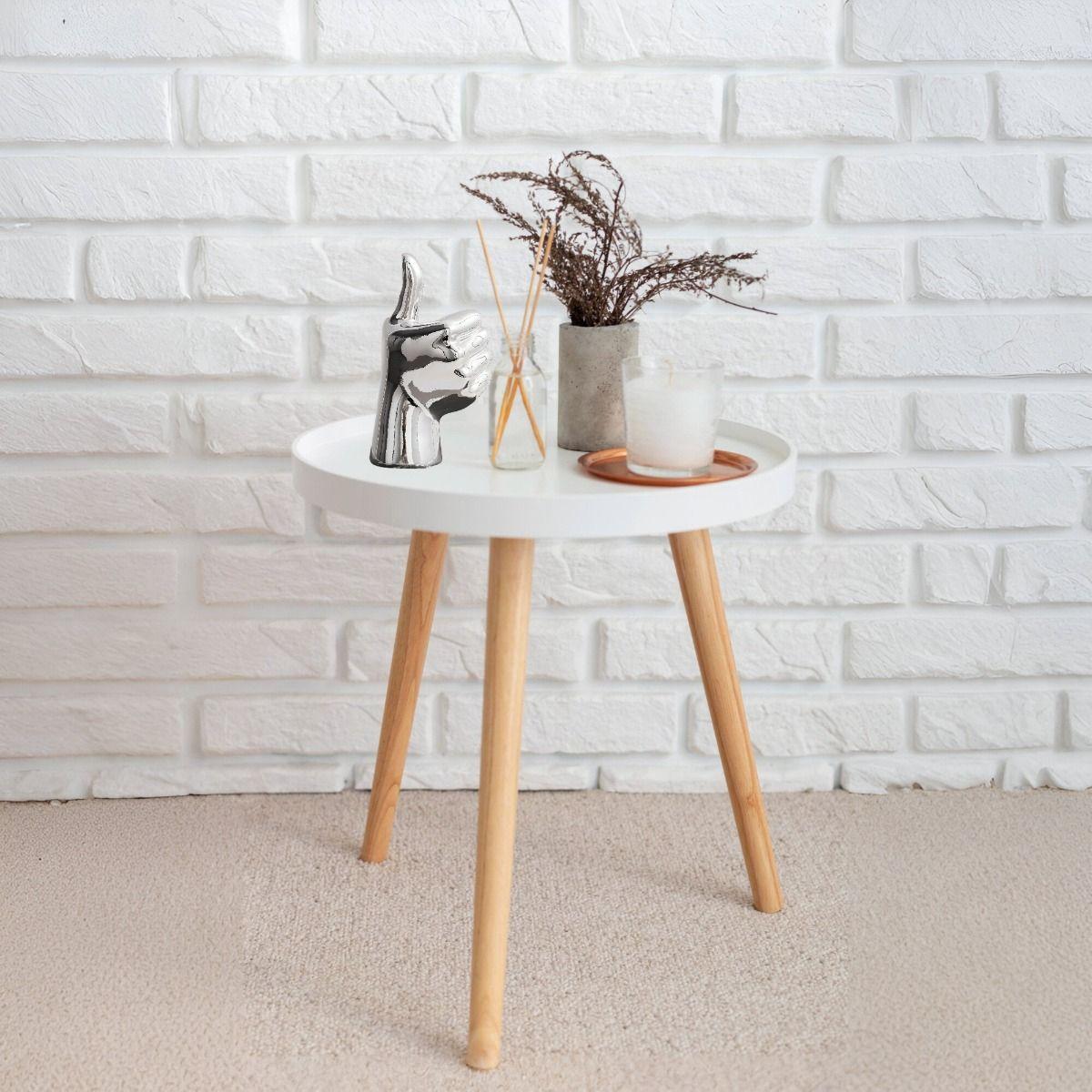 Set de 3 Figura Mano Plateado Decoración Soporte Joyería Jhn-7