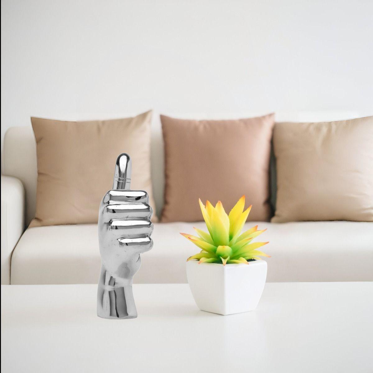 Set de 3 Figura Mano Plateado Decoración Soporte Joyería Jhn-9