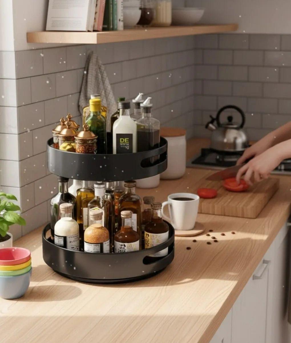 Bandeja Giratoria Decorativa Doble Nivel Organización Jhn-5