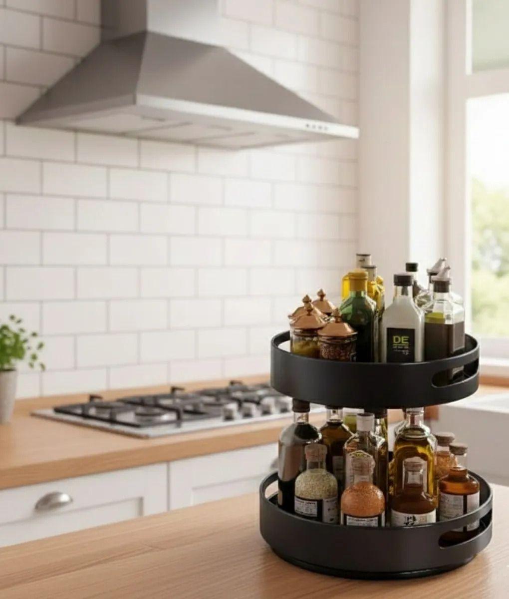 Bandeja Giratoria Decorativa Doble Nivel Organización Jhn-7