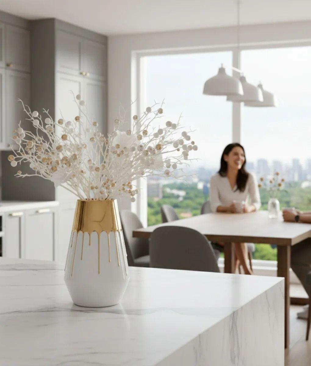 Florero Decorativo Jarrón Efecto Goteo Estilo Moderno Jhn-4