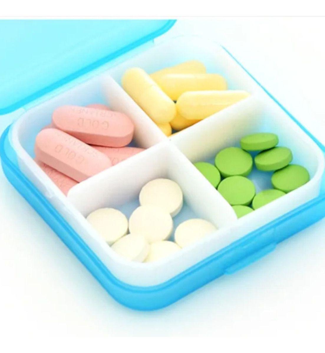 SET 6 PASTILLERO AZUL 4 COMPARTIMIENTOS MEDICAMENTOS LAUII-2