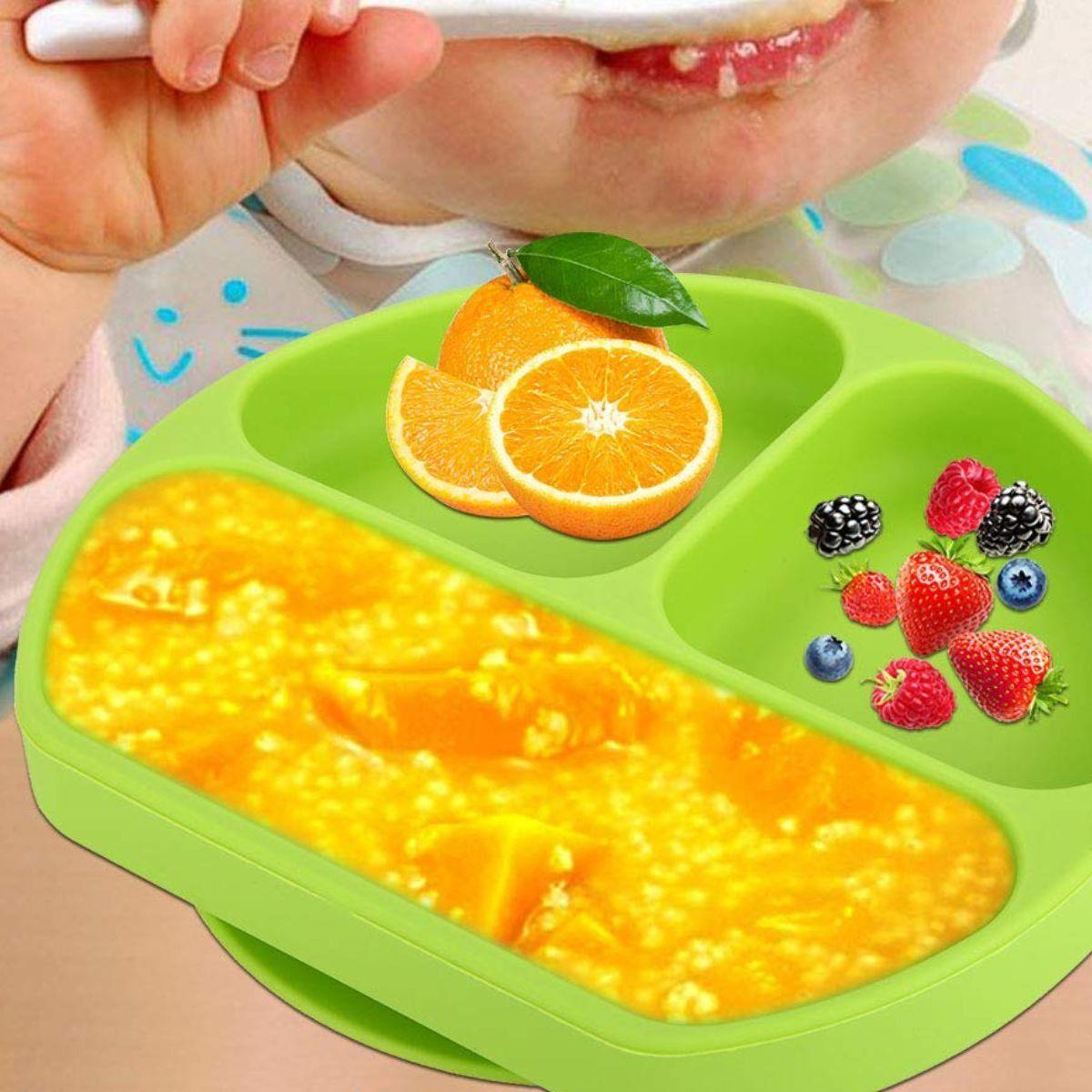 SET ALIMENTACION PLATO+CUCHARA TENEDOR SILICONA LAU-5