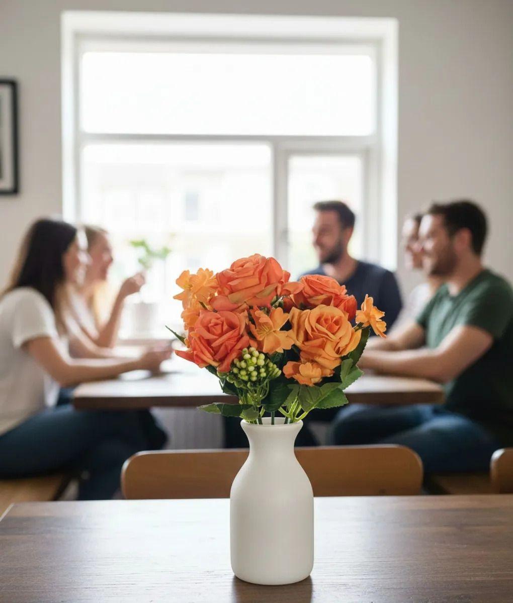 Set 4 Flores Decorativas Artificiales Ramo Floración Jhn-2