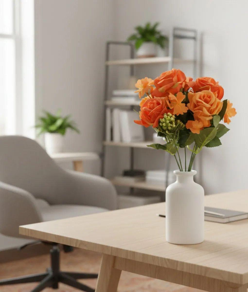 Set 4 Flores Decorativas Artificiales Ramo Floración Jhn-7