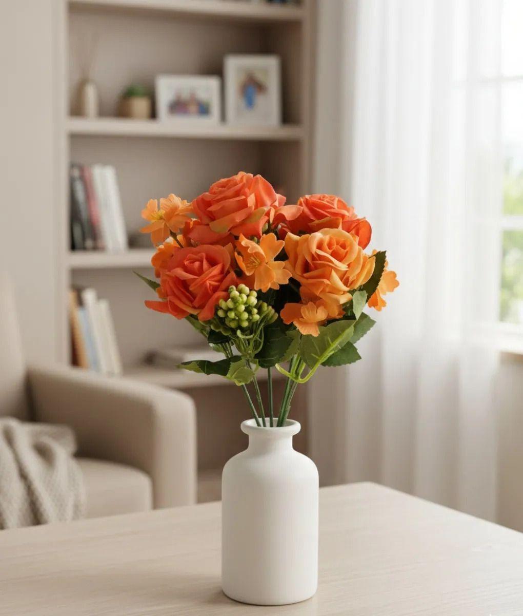 Set 4 Flores Decorativas Artificiales Ramo Floración Jhn-8