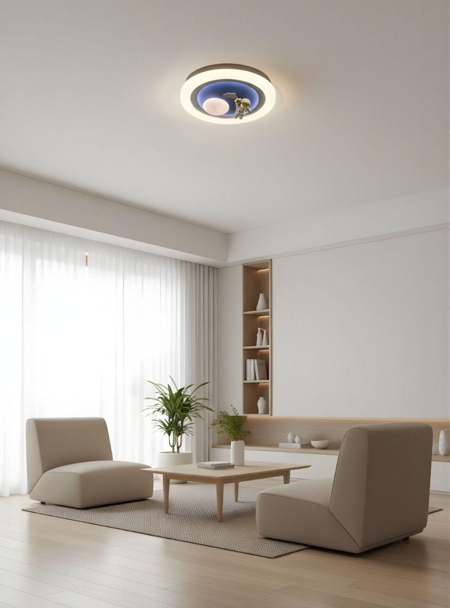 Lámpara Techo LED Diseño Astronauta Luna Plafón Jhn-7