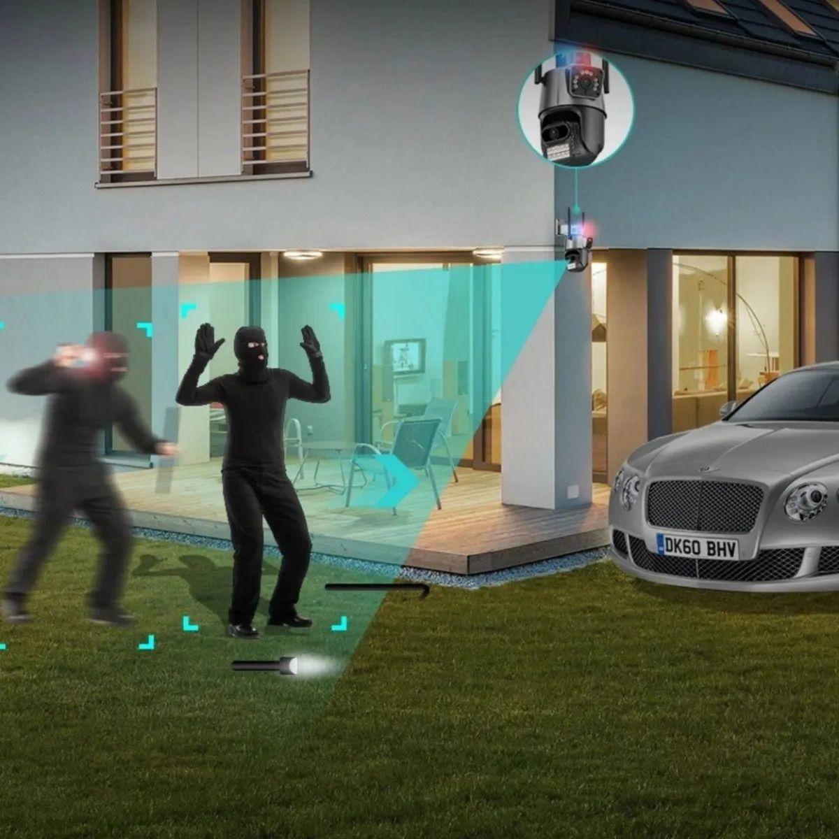 Cámara Seguridad Wifi Doble Lente Ptz Exterior Icsee ALJ-7