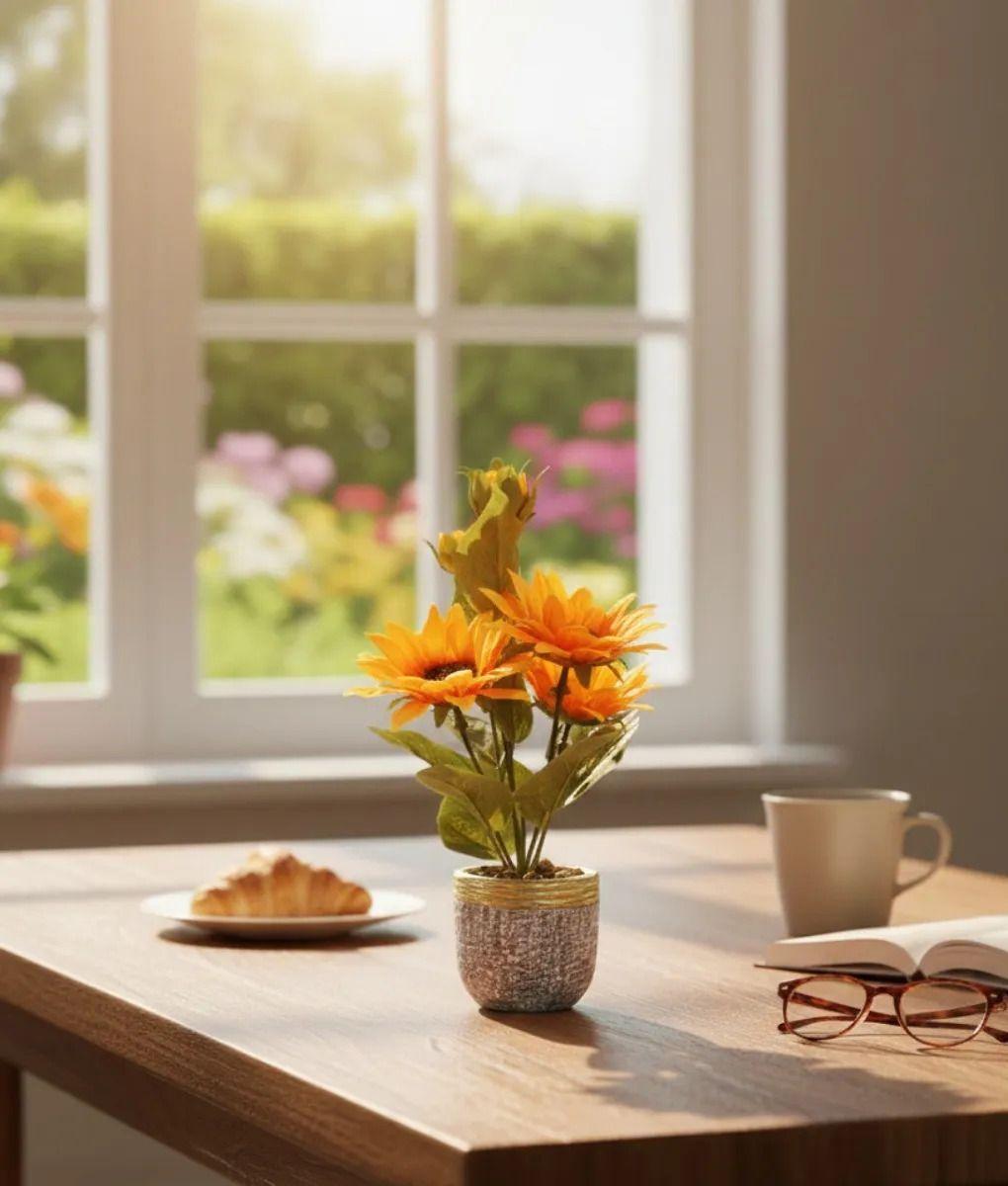 Planta Artificial Decorativa Diseño Girasol Adorno Jhn-7