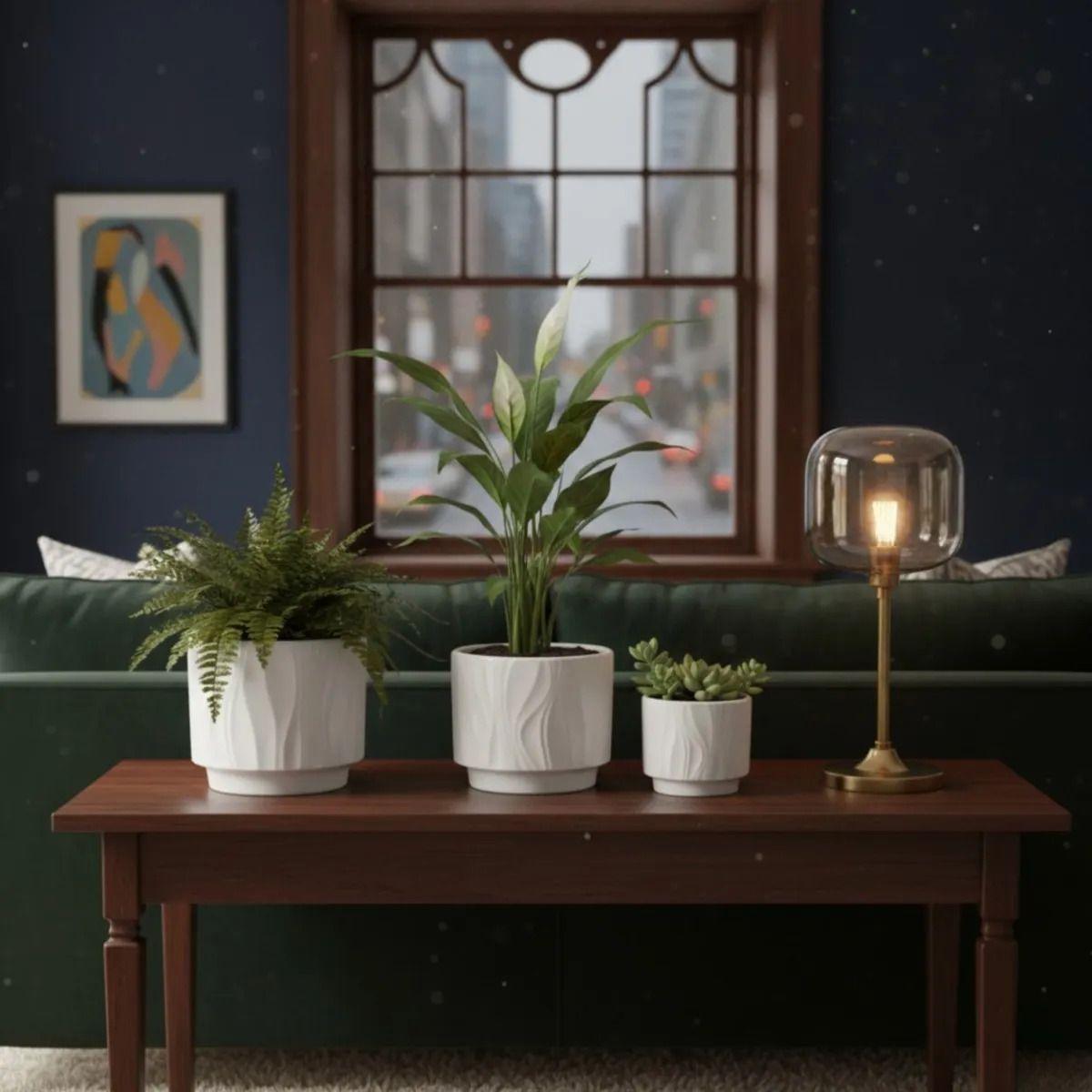 Set 3 Macetas Decorativas Centro Mesa Estilo Moderno AJ-6