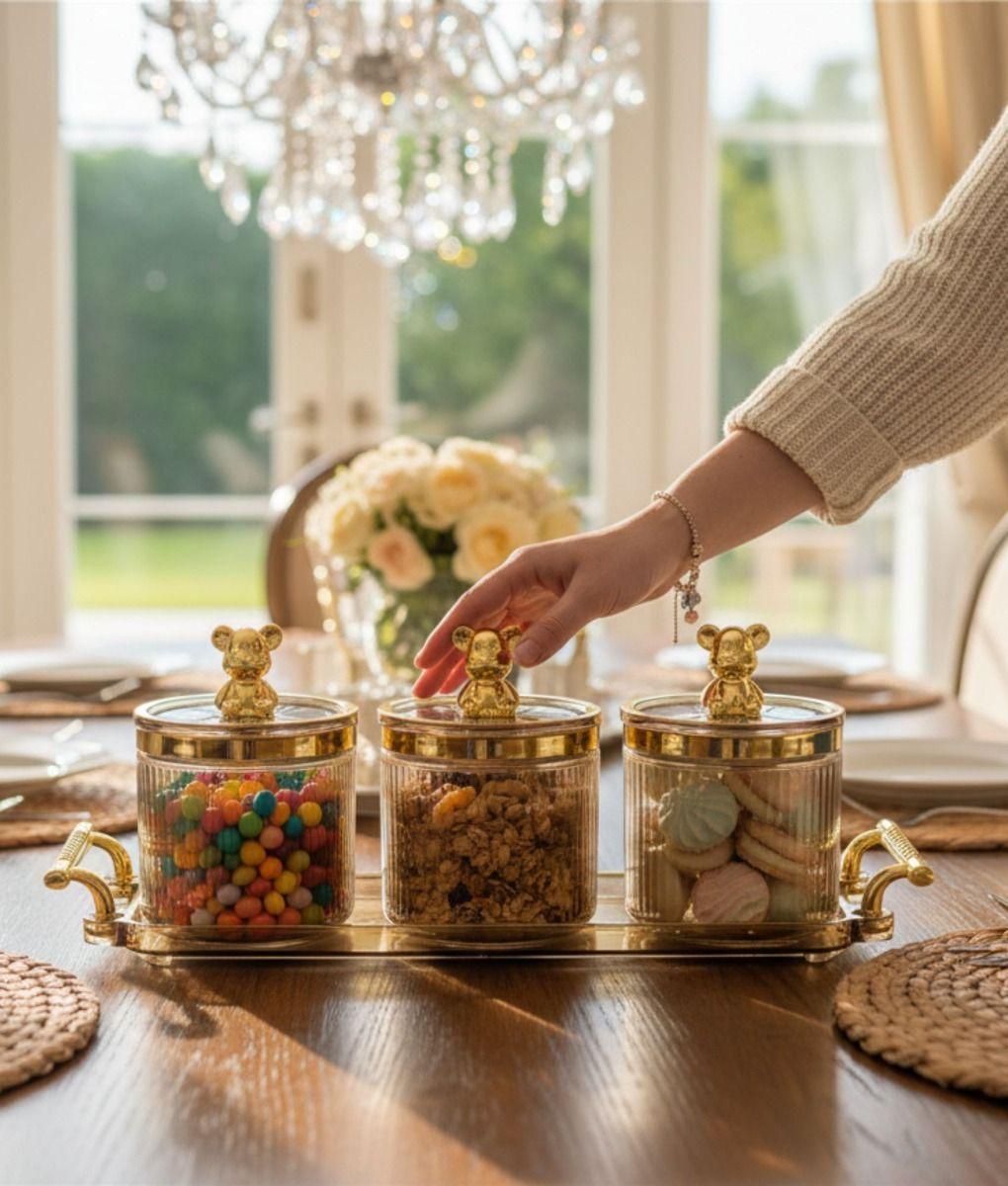 Frasco Decorativo Moderno Juego Adorno Hogar Contenedor Jhn-5