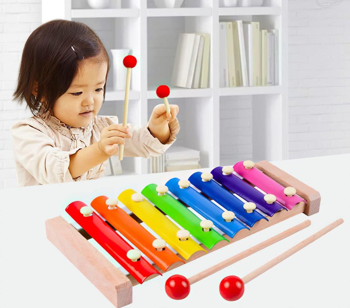 Set 3 Juguetes Didactico Xilofono Multicolor Madera Niño Lau-3