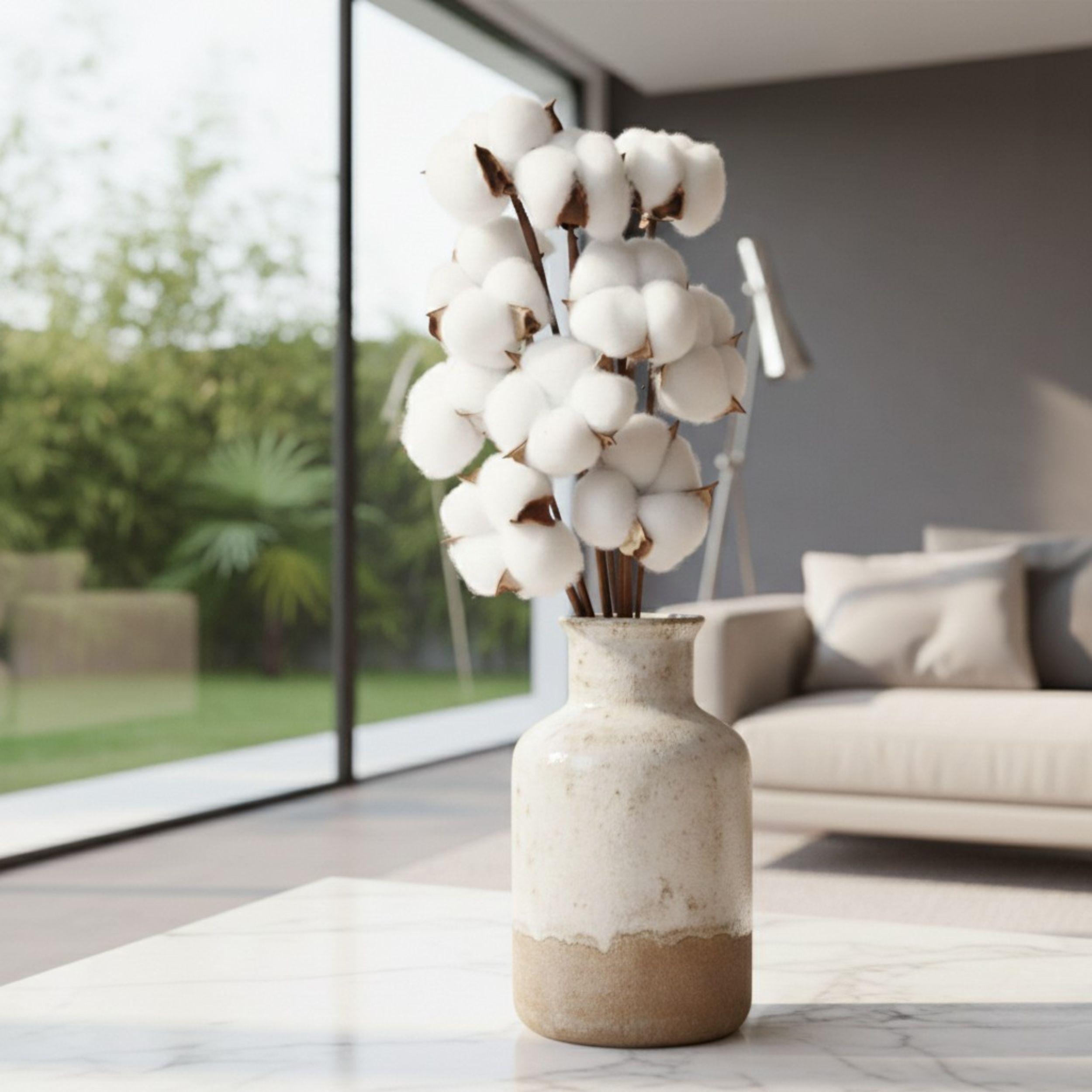 Set 3 Flores Artificiales Decorativas Algodon Florero ALJ-5