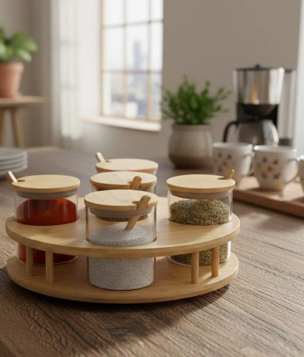 Juego Frascos Contenedores Organizadores Estilo Natural Jhn-9