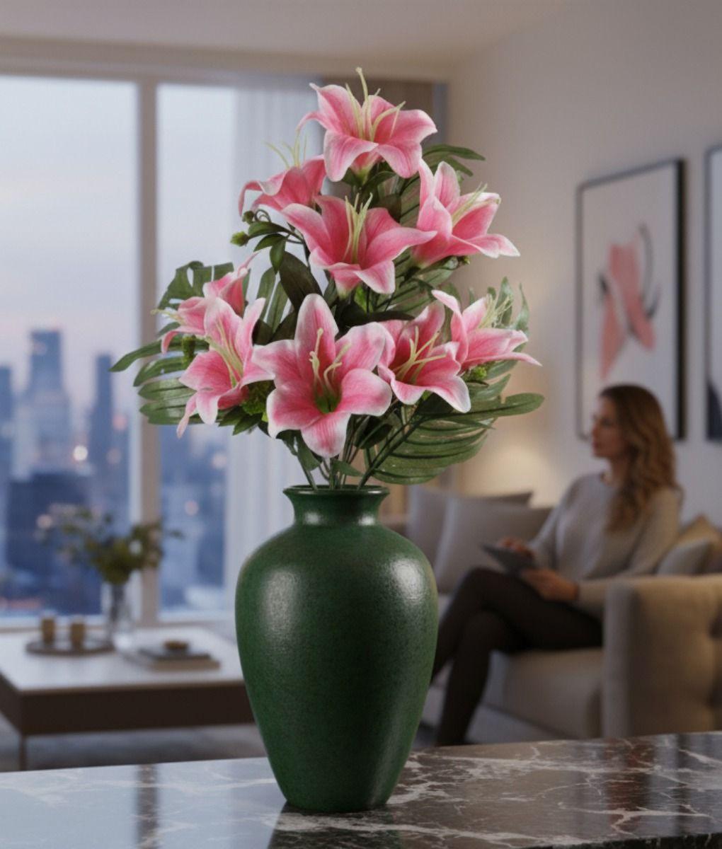 Set 2 Flores Artificiales Ramo Lirios Decoración Adorno Jhn-2