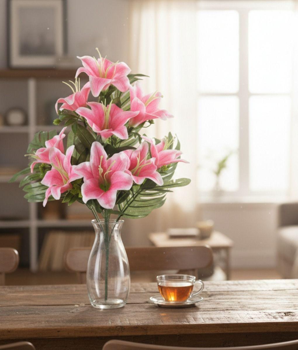 Set 2 Flores Artificiales Ramo Lirios Decoración Adorno Jhn-8