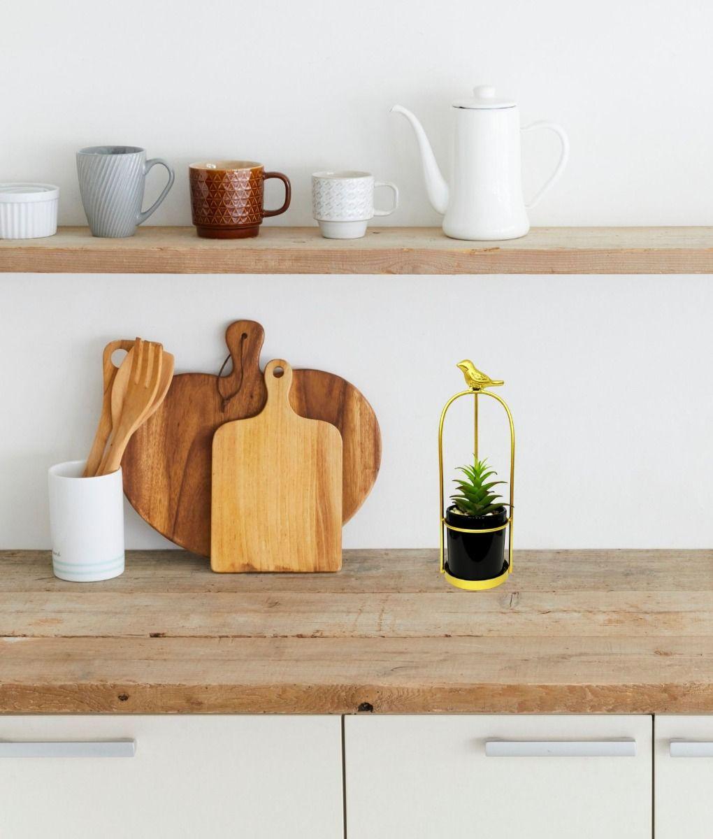 Maceta Decorativa Jaula Pájaro Soporte Mesa Jardín Jhn-4