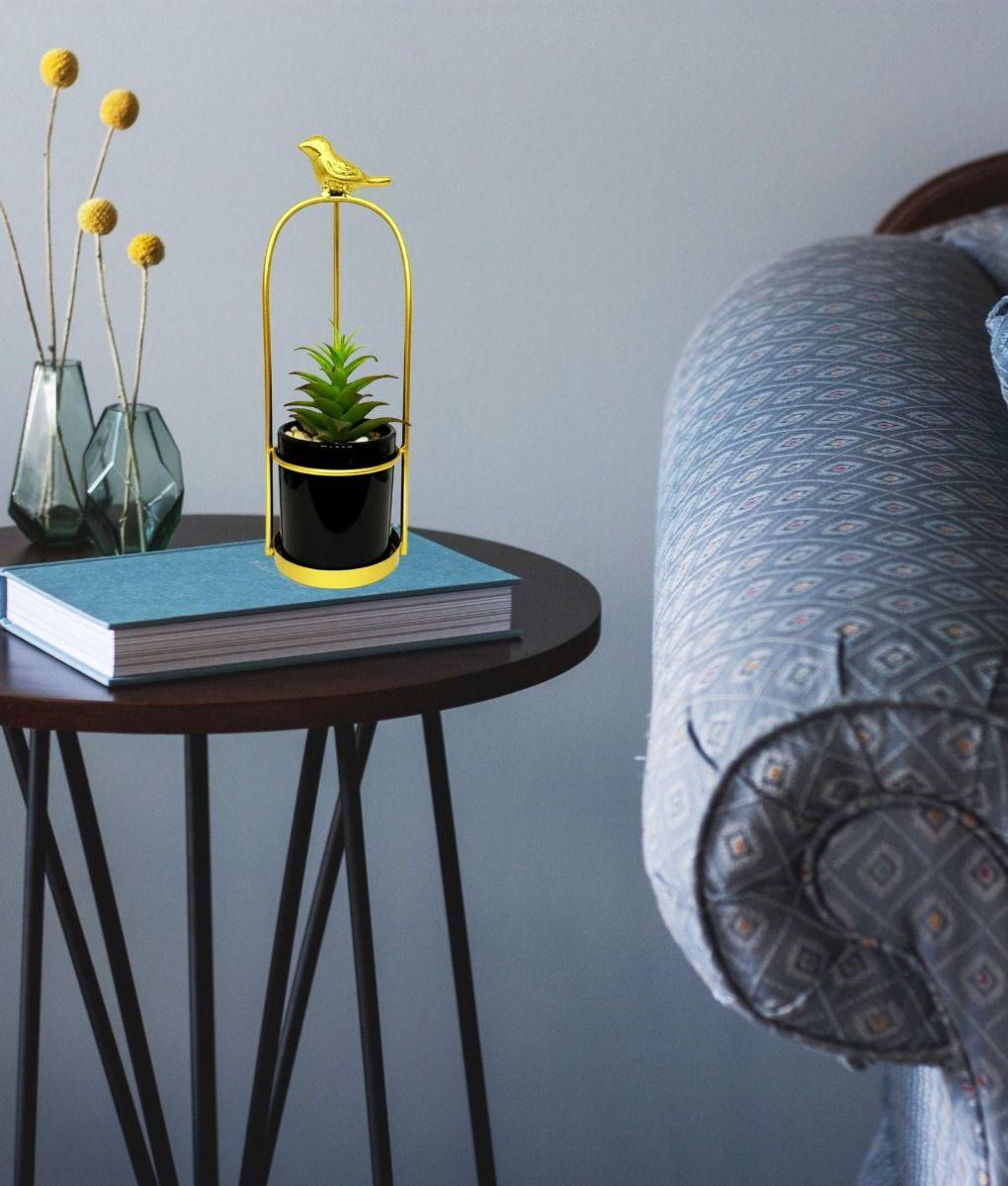 Maceta Decorativa Jaula Pájaro Soporte Mesa Jardín Jhn-7