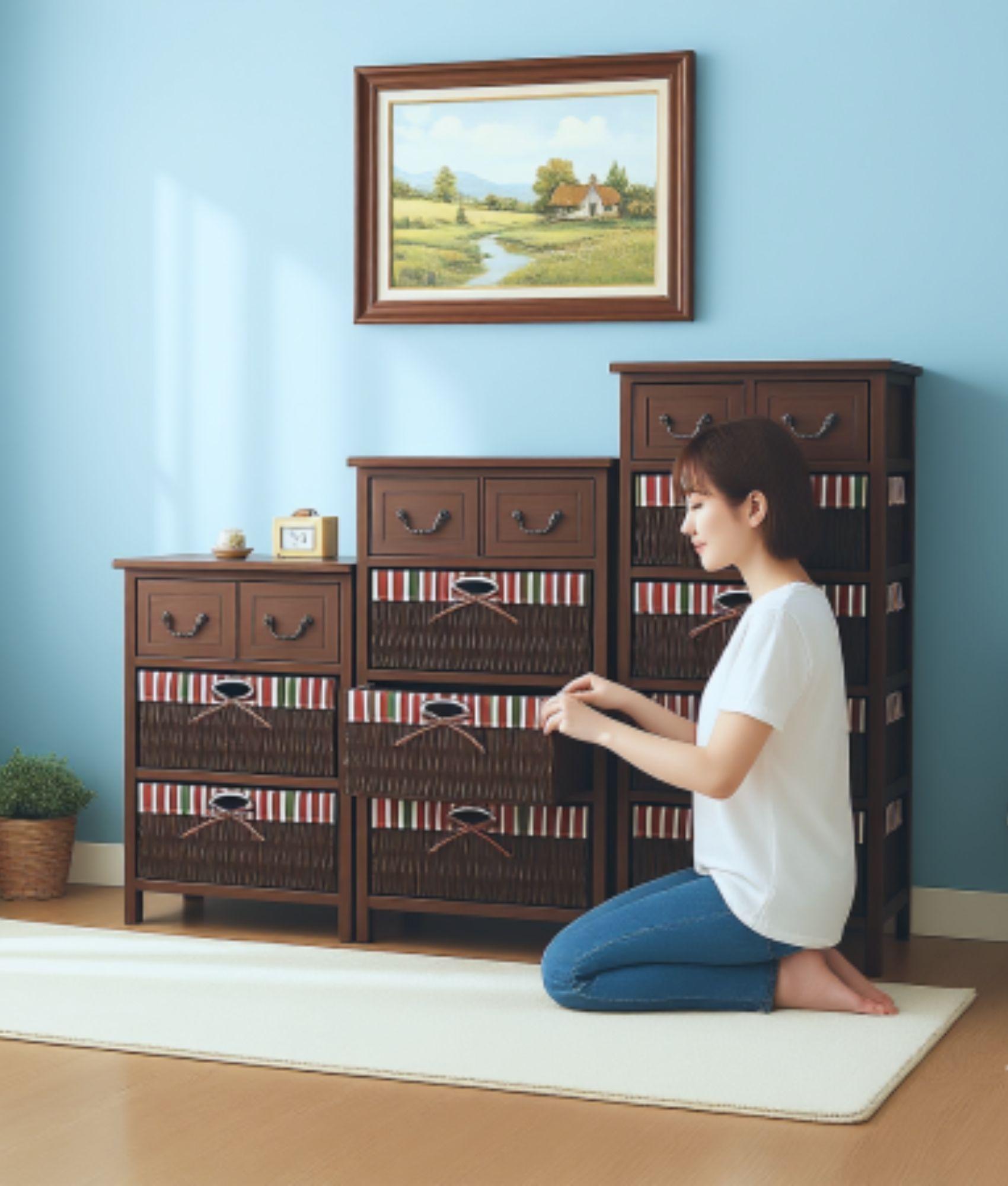 Cómoda Decorativa Almacenamiento Elegante Funcional Jhn-2