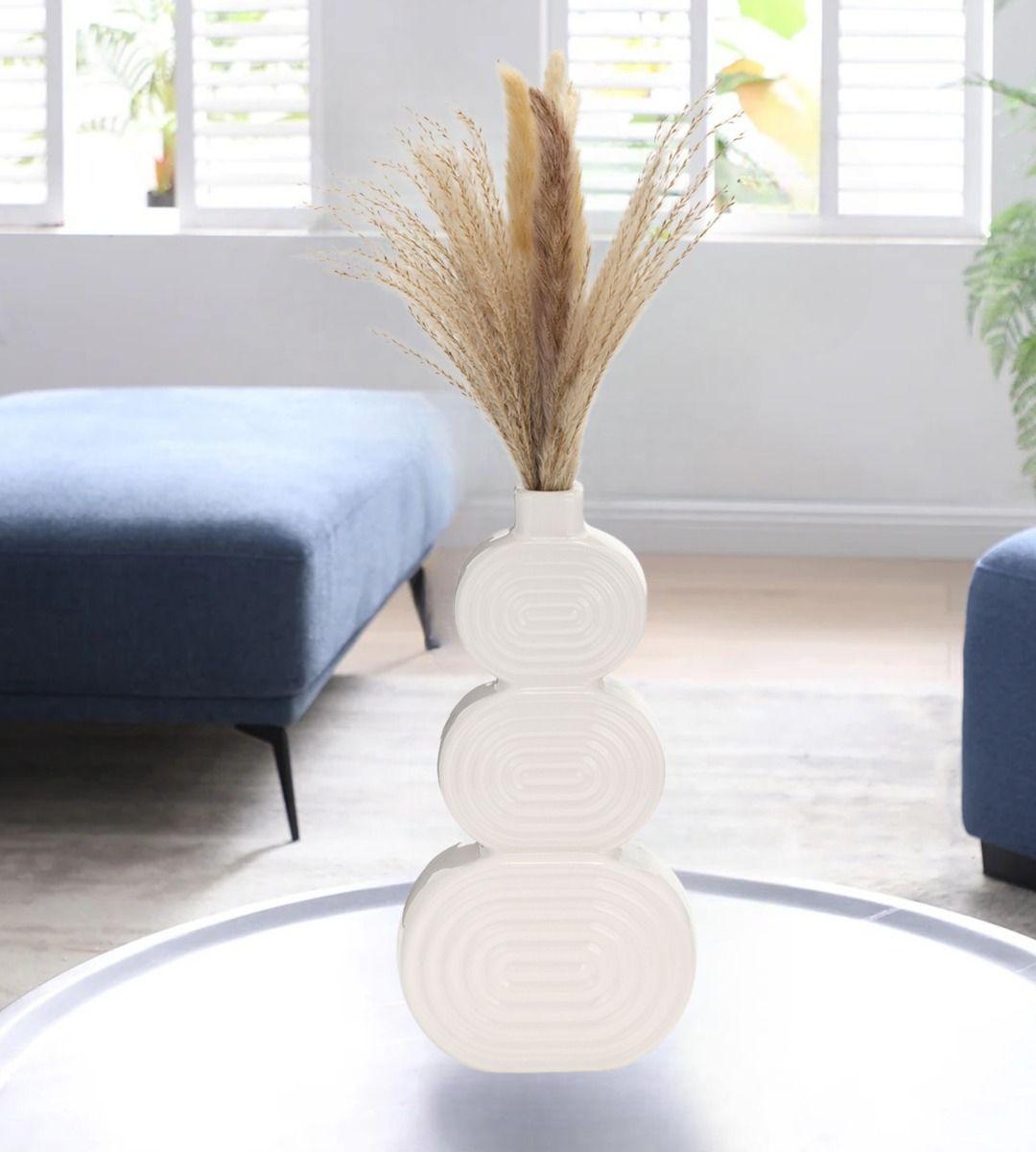 Jarrón Florero Circular Apilado Abstracto Decoración Jhn-8