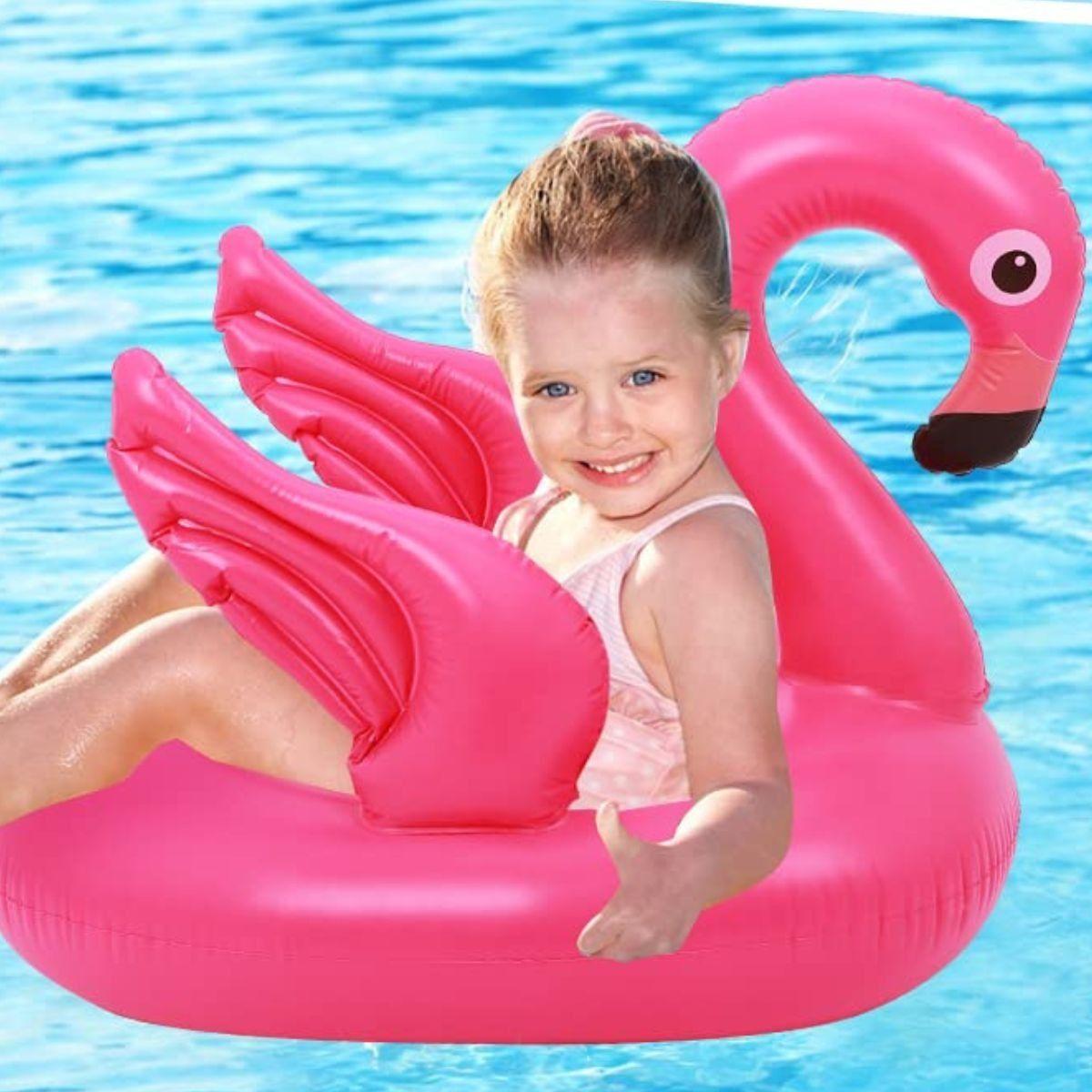 SET 3 FLOTADOR INFLABLE FLAMENCO PARA NIÑA PISCINA PLAYA LAU-4