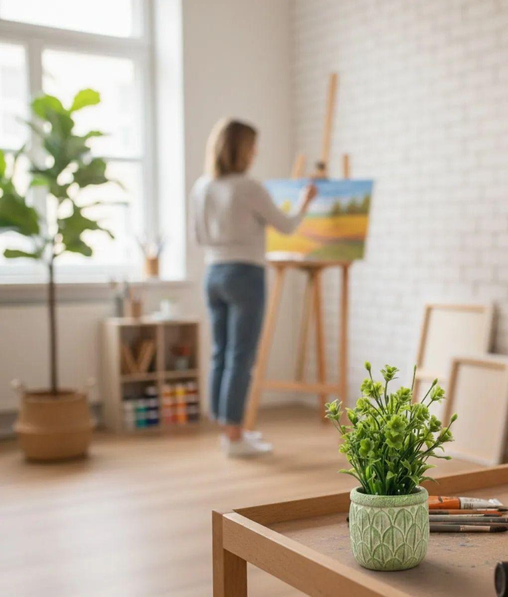 Set 2 Planta Decorativa Artificial Adorno Botánico Jhn-7