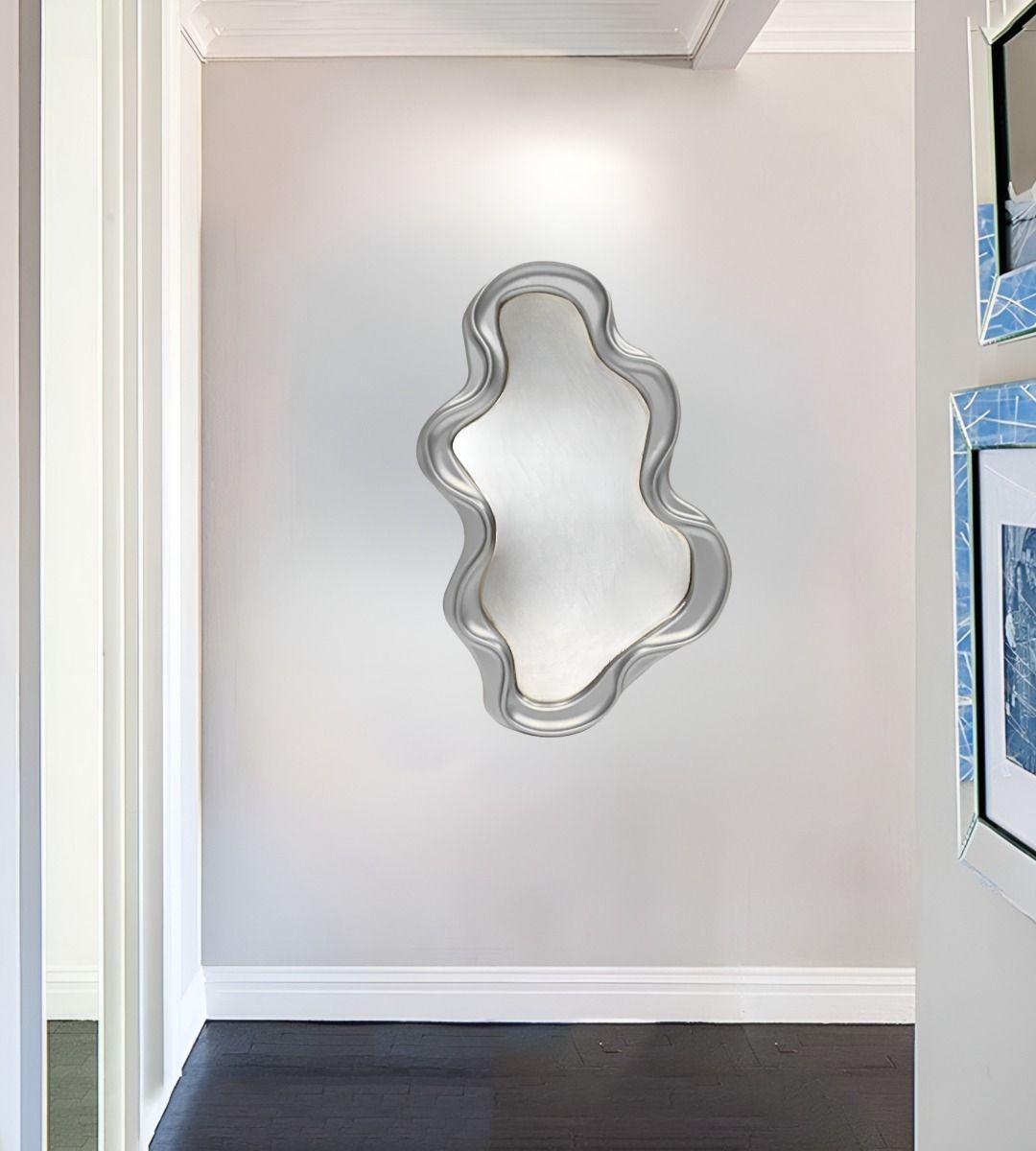 Espejo Pared Decorativo Irregular Moderno Plateado Jhn-4