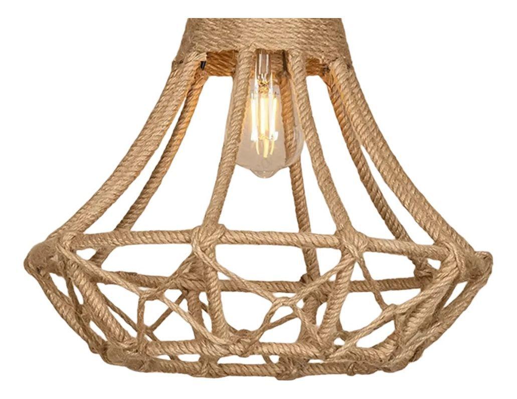 Lámpara Colgante Techo Retro Rústico Tejida Natural Jhn-2