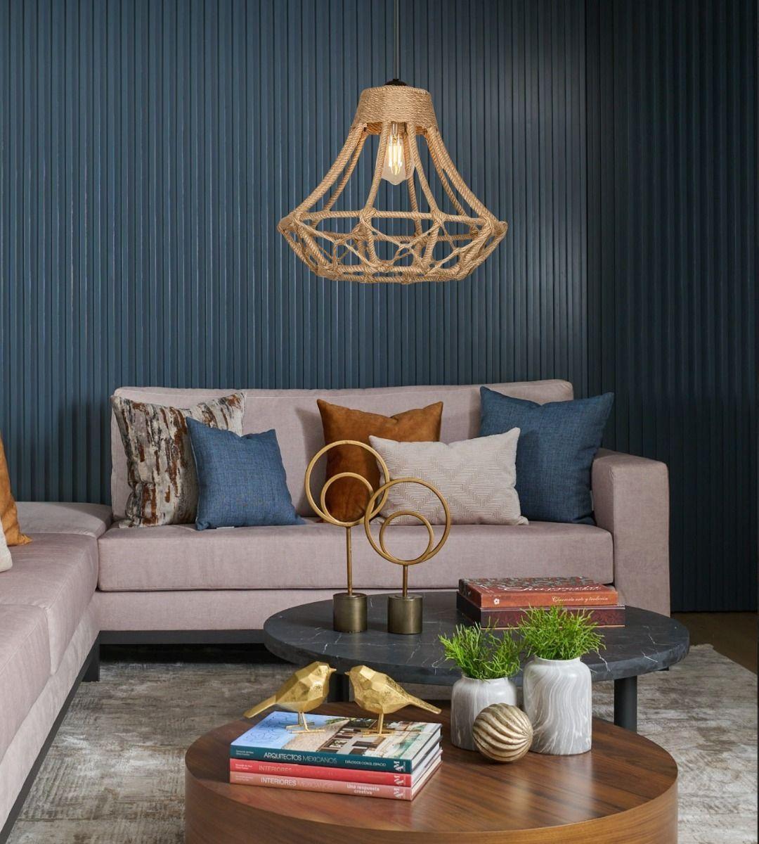 Lámpara Colgante Techo Retro Rústico Tejida Natural Jhn-9