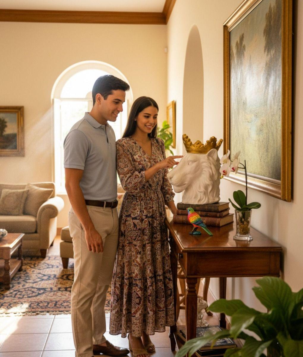 Figura Decorativa Multifuncional León Estatua Adorno Jhn-2