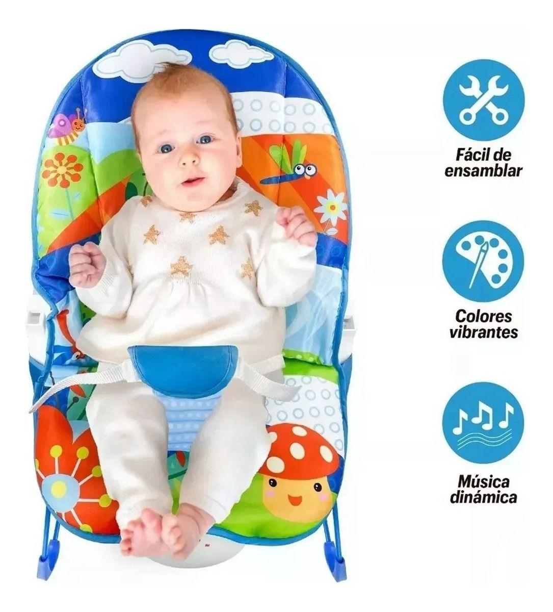 SILLA MECEDORA VIBRADORA PARA BEBE MUSICAL JUGUETE LAU-5