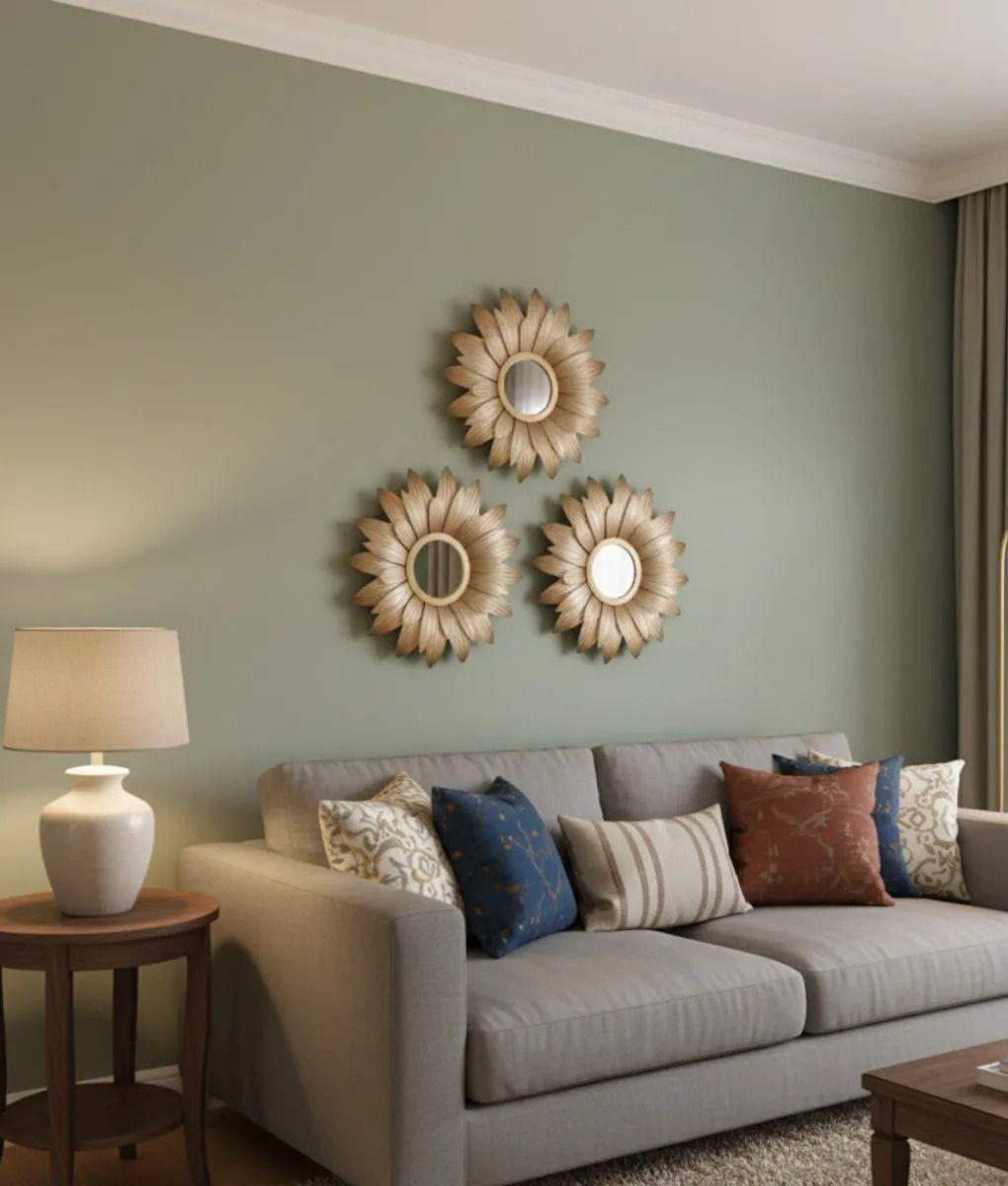 Set 3 Espejo Decorativo Pared Estilo Girasol Vintage Jhn-8