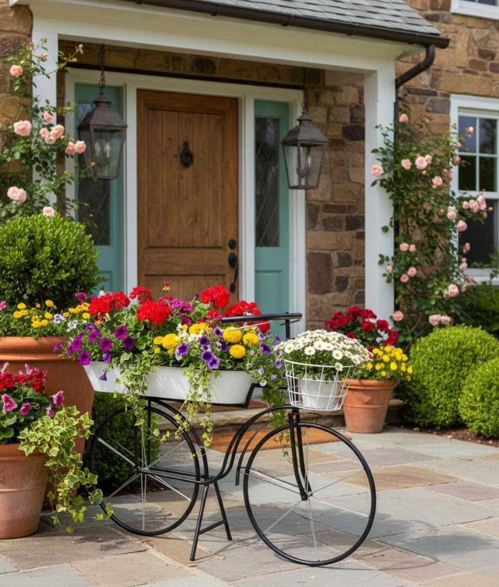 Porta Macetas Decorativo Bicicleta Clásica Elegante Jhn-9