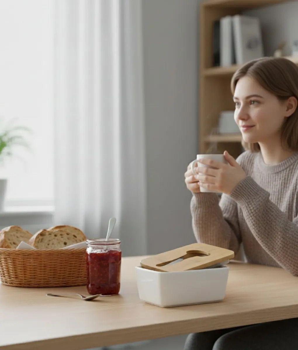 Mantequillera Contenedor Tapa Diseño Moderno Cocina Jhn-2