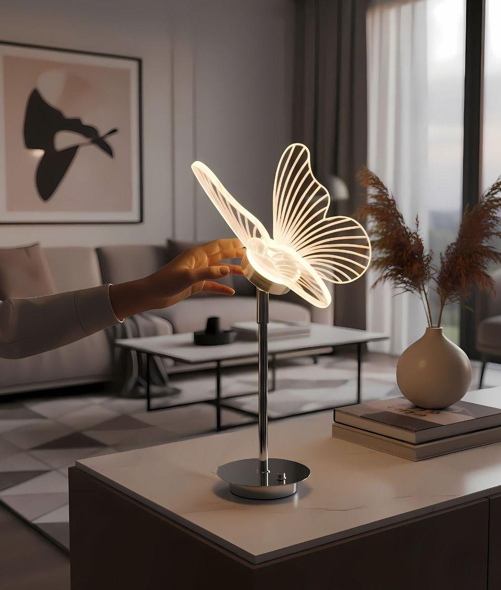 Lámpara Mesa Decorativa LED Mariposa Minimalista Hogar Jhn-4