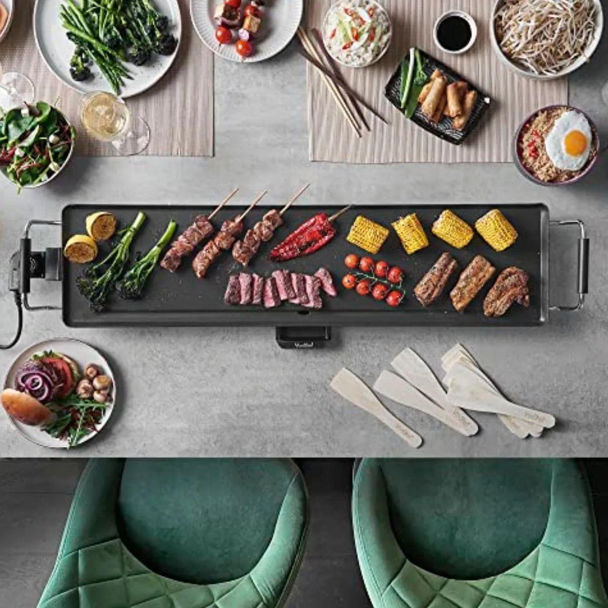 PARRILLERA CON PLACA ANTIADHERENTE 2000W BARBACOA COCINA LAU-4