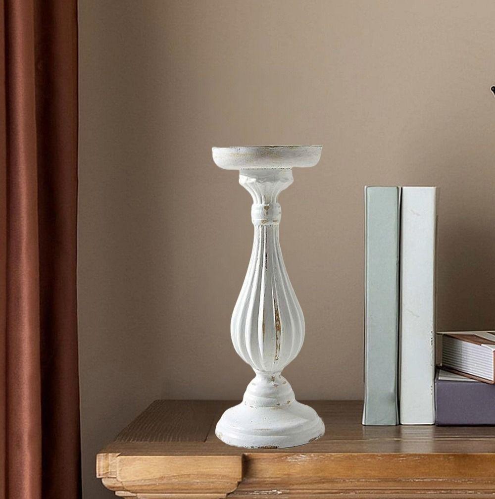 Candelabro Blanco Romano Decorativo Pedestal Pilar 28cm Jhn-2